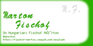 marton fischof business card